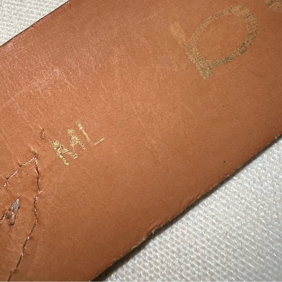 Bebe Vintage Rhinestone Heart Western Flame Leather Belt Size M/L - Picture 10 of 14